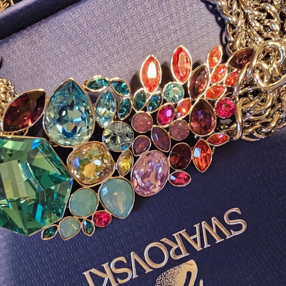 Authentic Swarovski beautiful Multi Color Tropical Collar Necklace NIB. - Picture 11 of 15